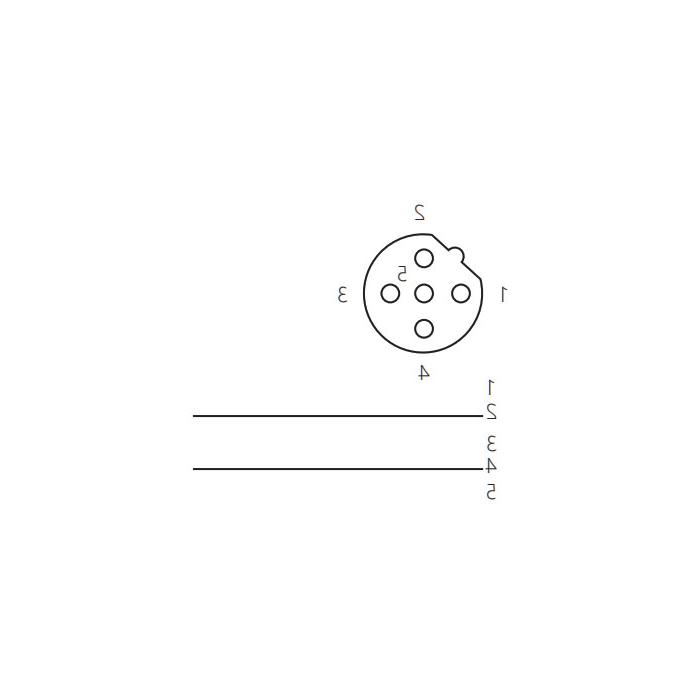 M12 5Pin 、Profibus法兰插座、B-coded、单端预铸PUR柔性电缆、紫色护套、0C4081-XXX